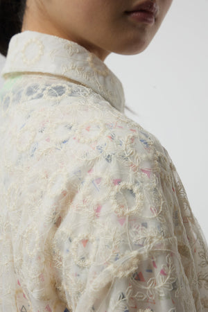 Chemise Rover Heimstone en dentelle écume