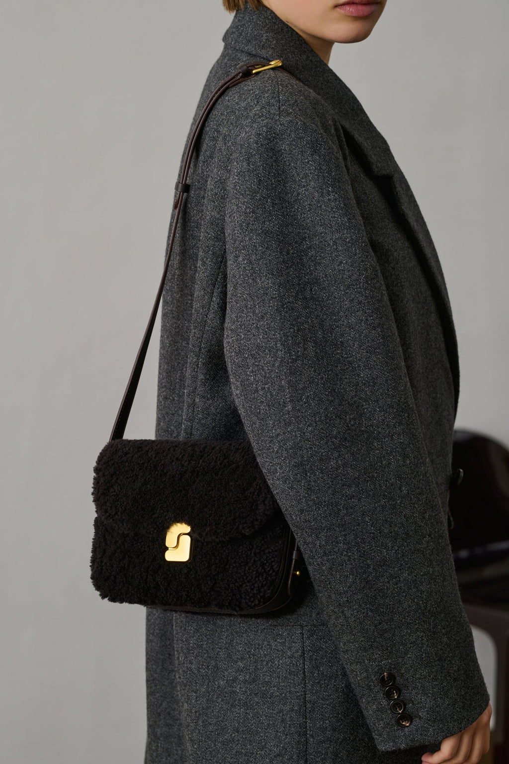Sac mini bellissima marron foncé sherling Soeur