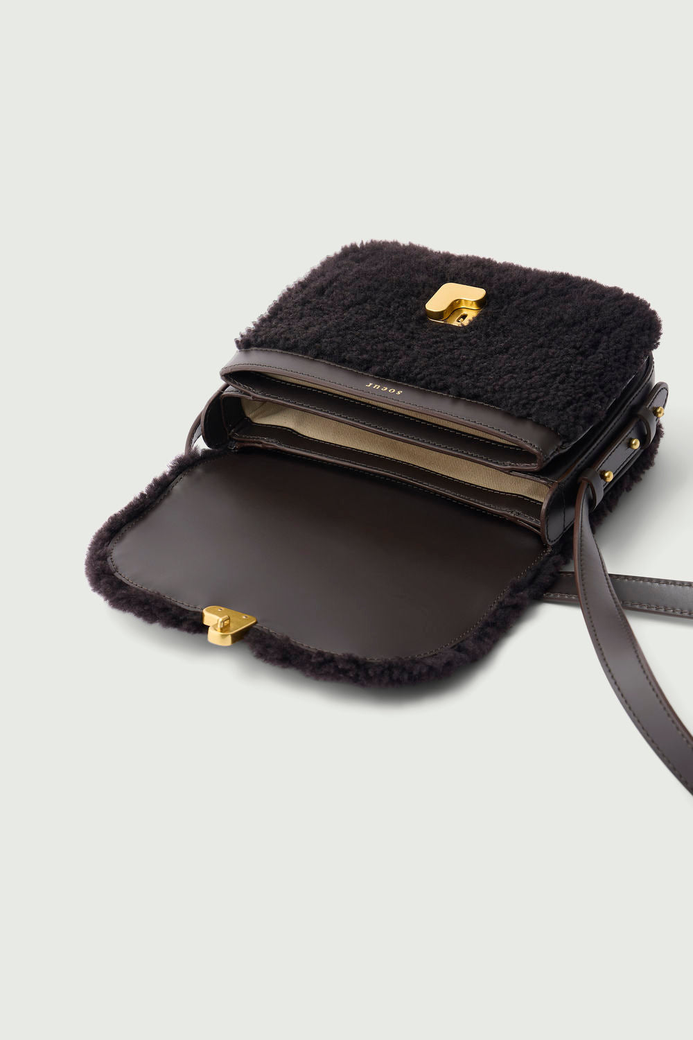 Sac mini bellissima marron foncé sherling Soeur