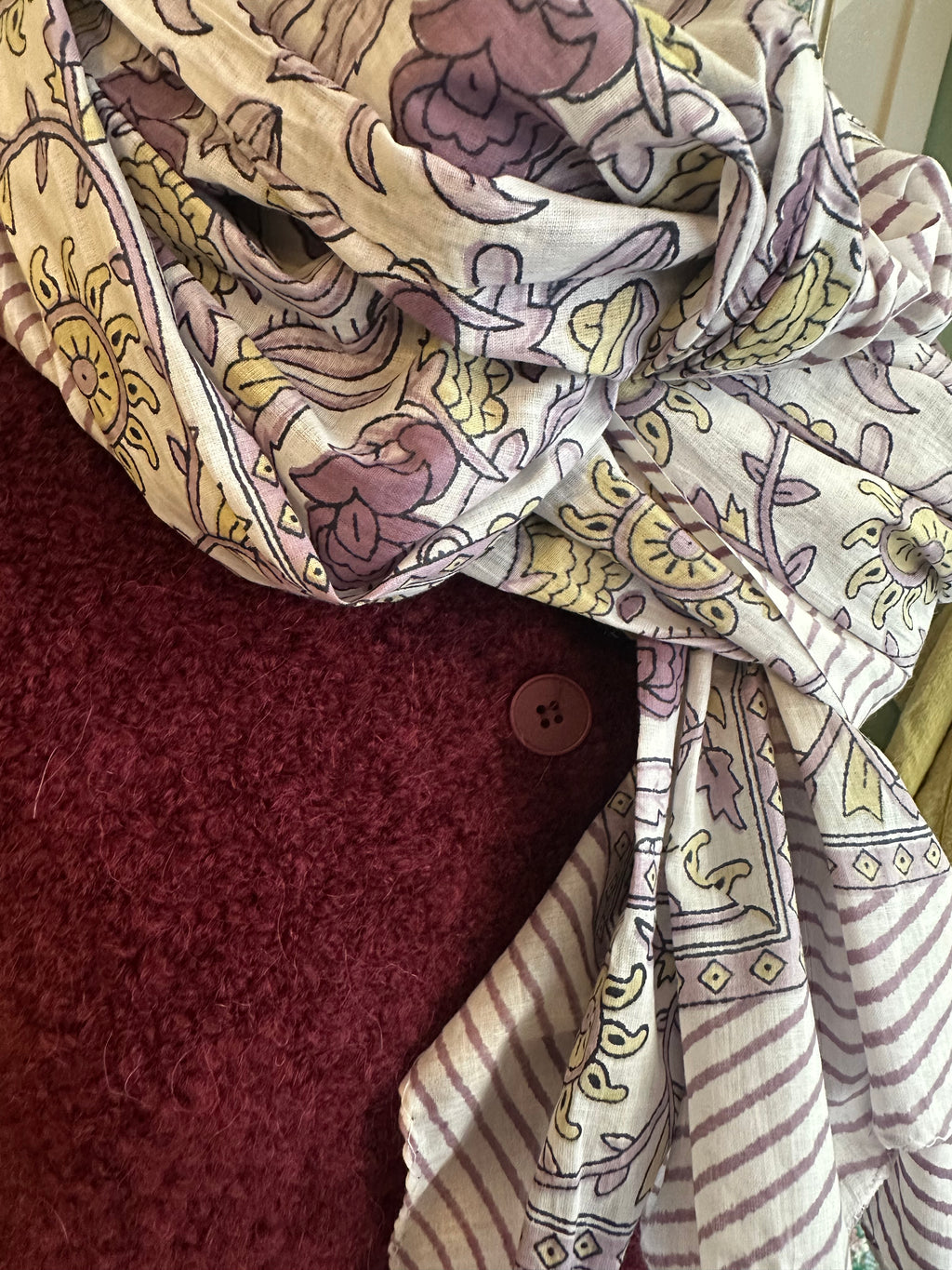 Étole block print lila