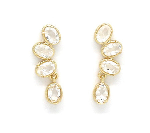 Boucles d’oreilles 4 pierres cristal de roche