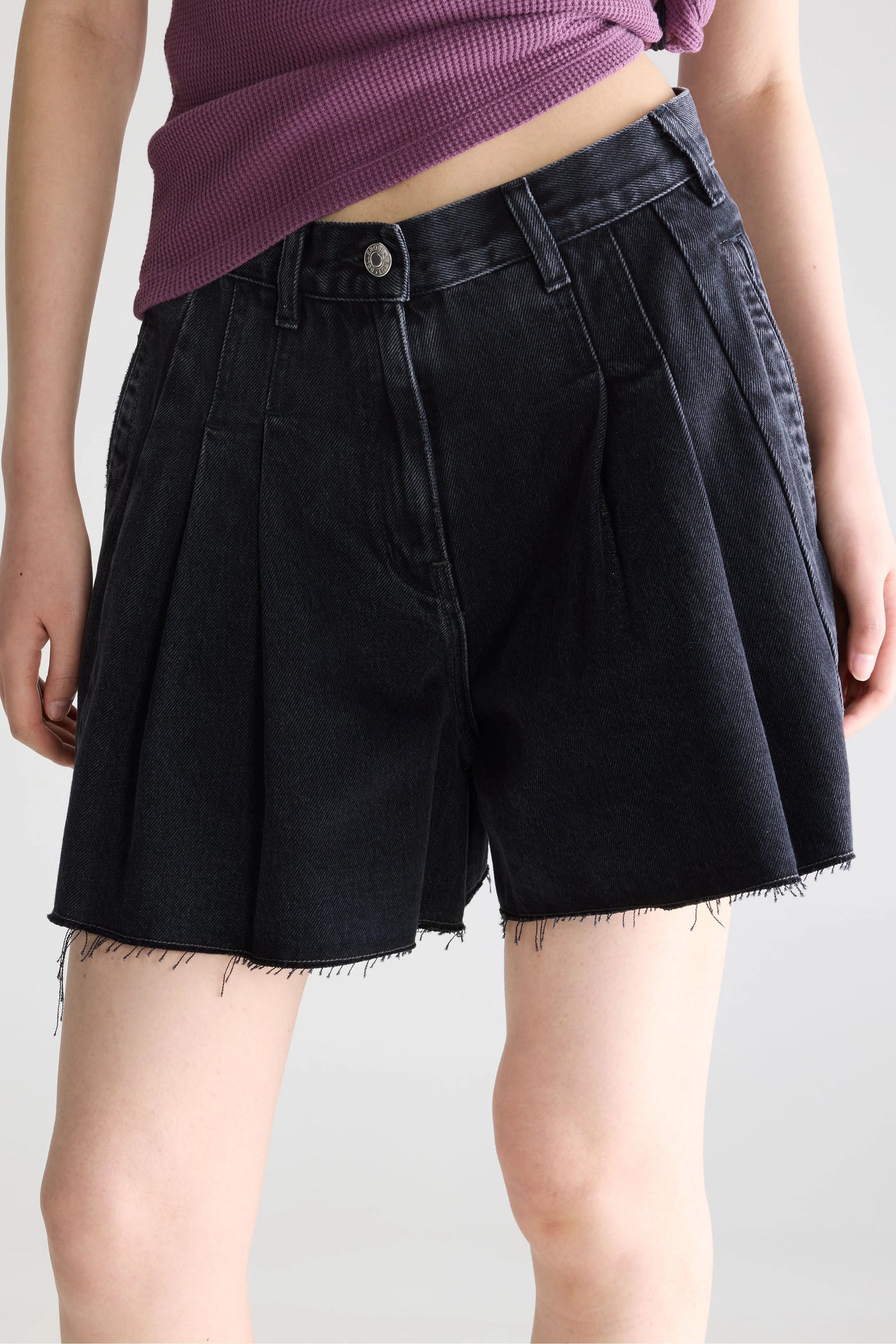 Short large noir en denim Bellerose