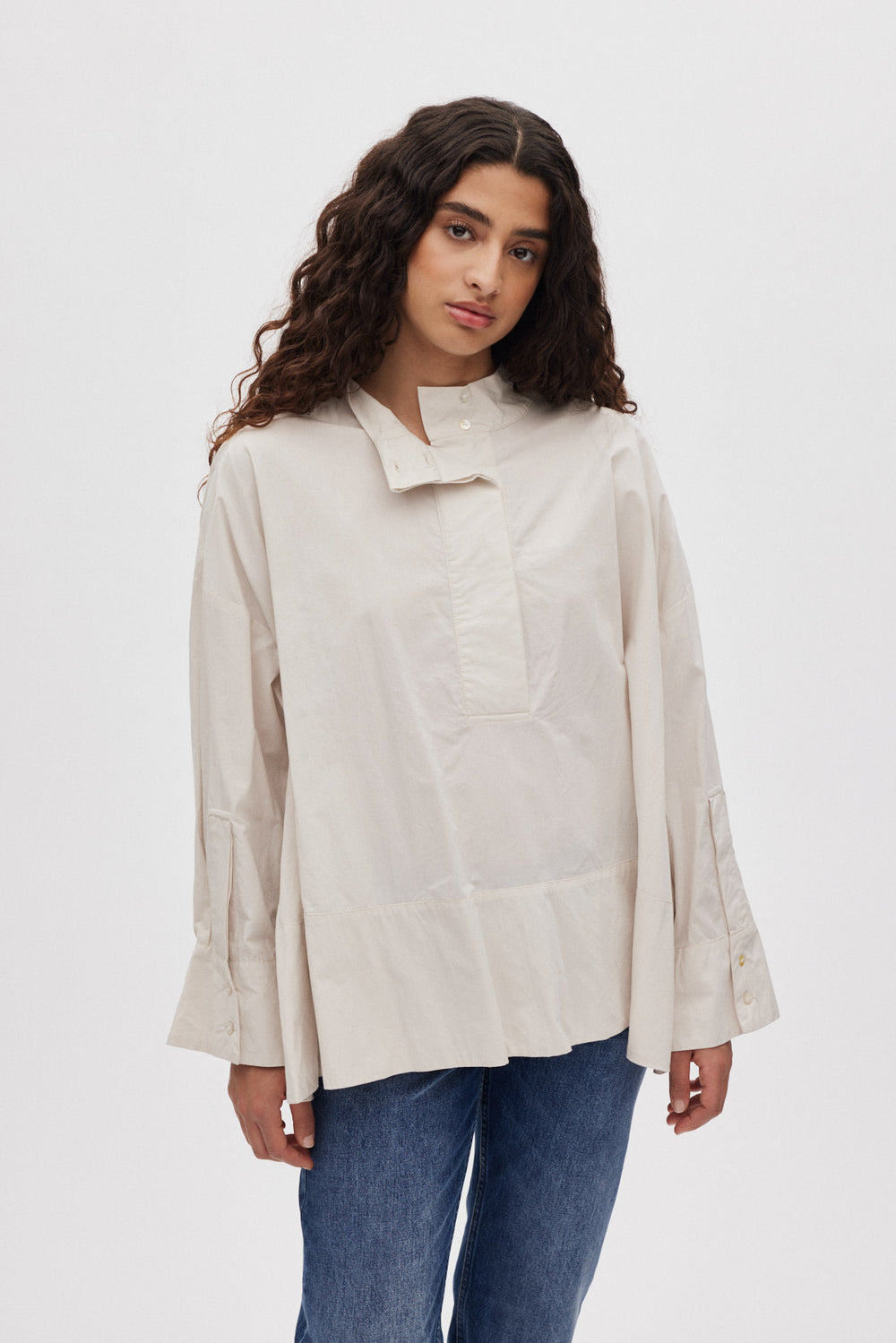 Blouse Smea Rabens SALONER en popeline de coton argile