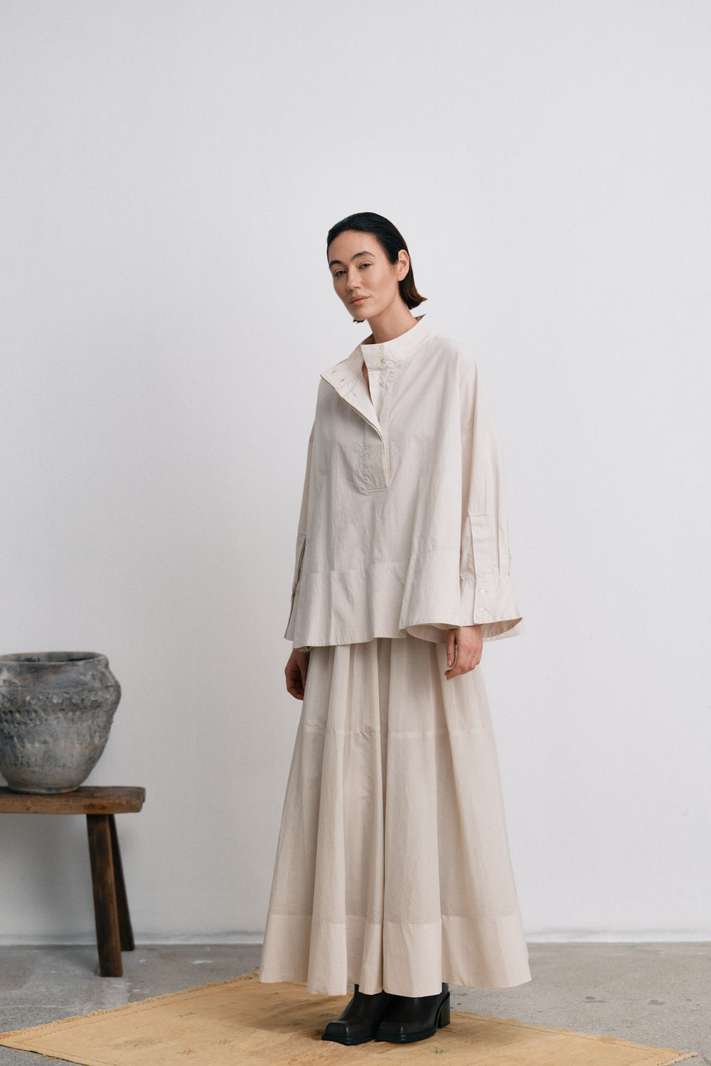 Blouse Smea Rabens SALONER en popeline de coton argile