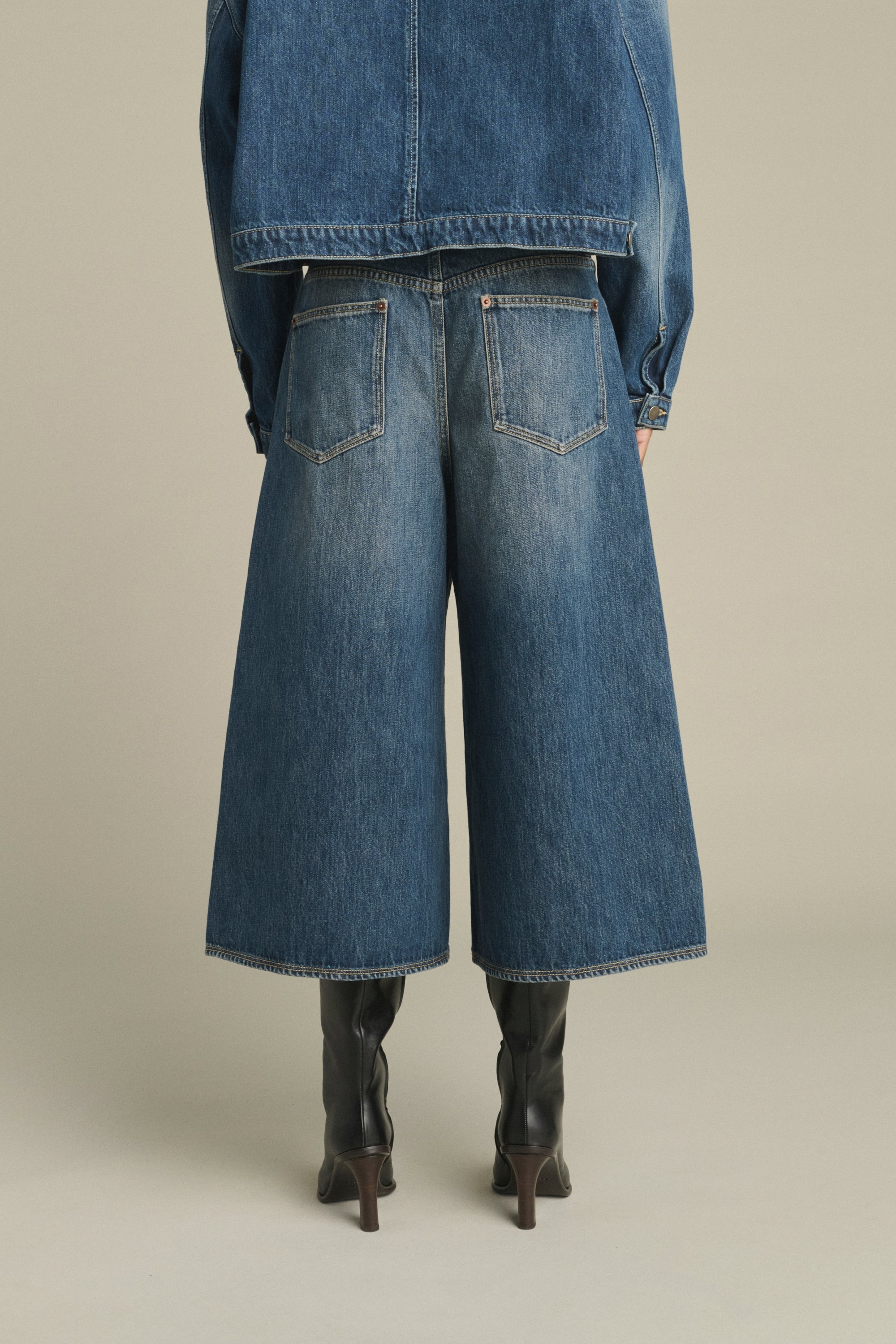Jupe culotte en denim délavée Joyce Sœur