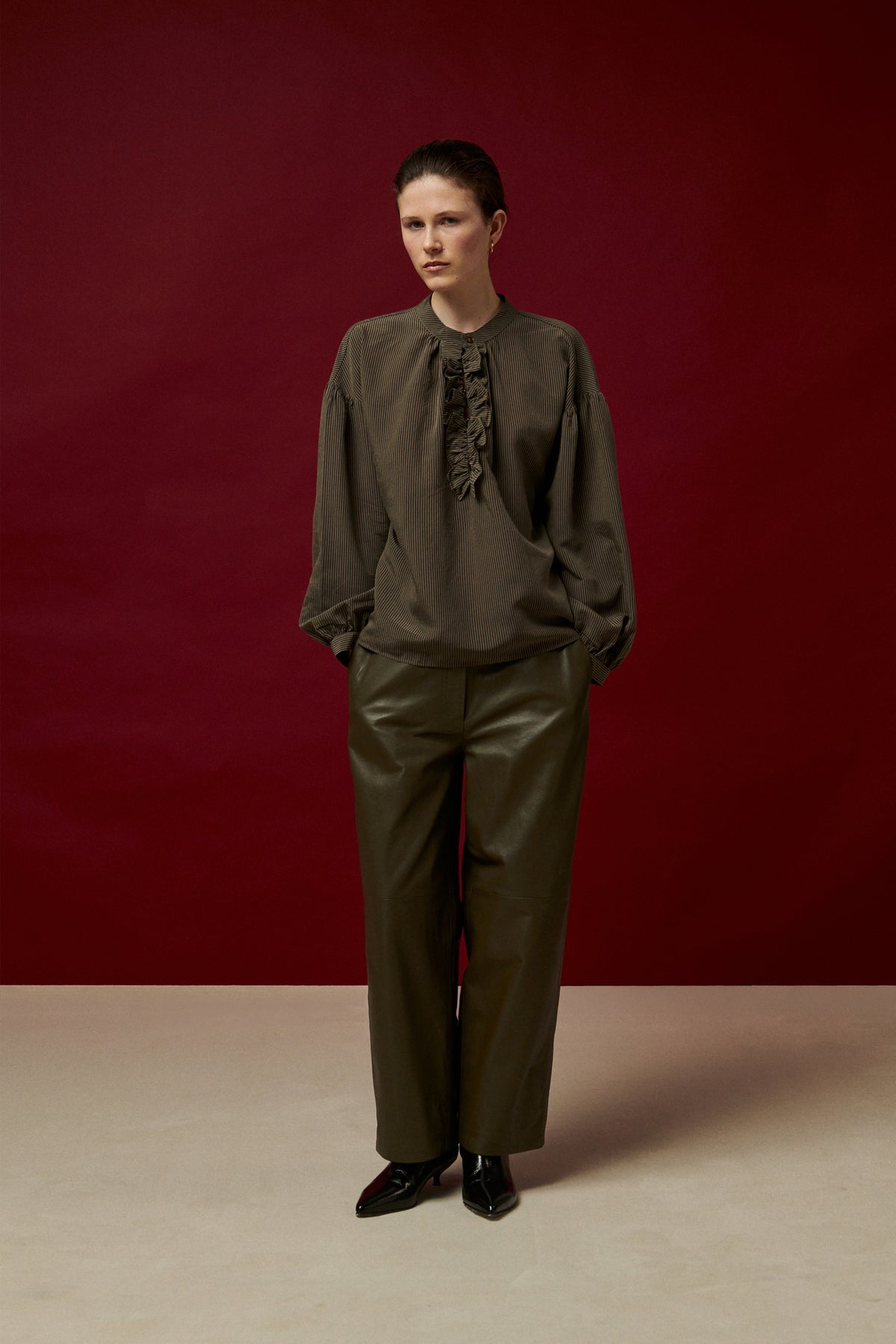 Blouse courtney à fines rayures Bellepiece