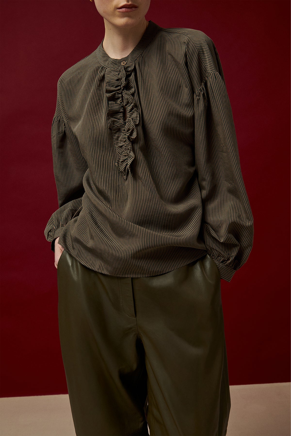 Blouse courtney à fines rayures Bellepiece