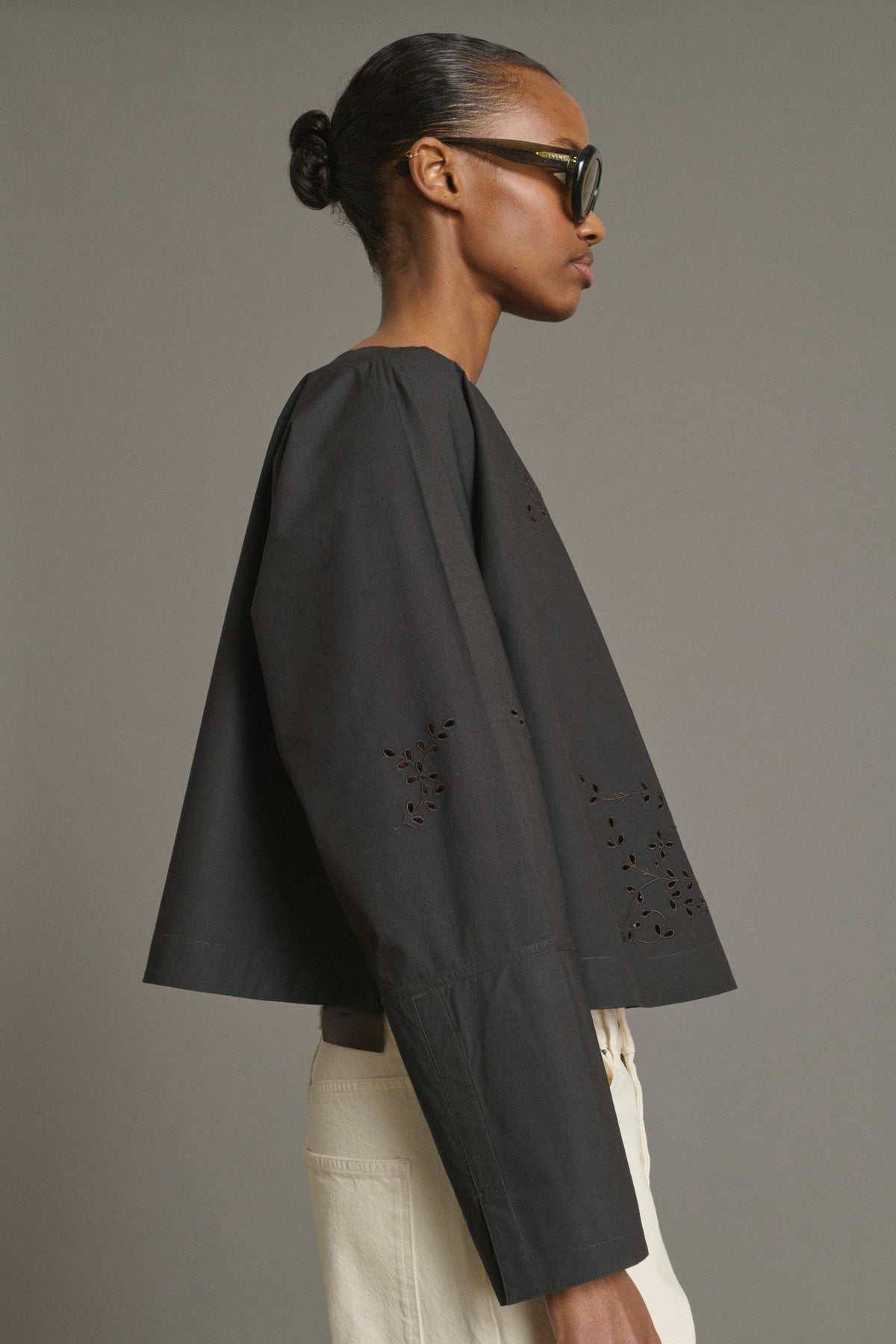 Blouse évasée en broderie anglaise Hansel