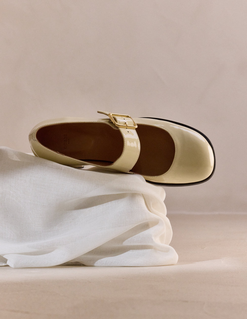 Chaussures Escarpins Amari en cuir vernis Ivoire