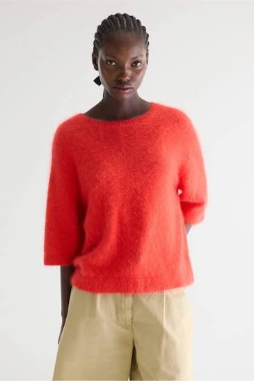 Pull Dime Bellerose en angora coloris salsa