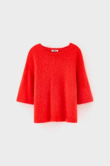 Pull Dime Bellerose en angora coloris salsa