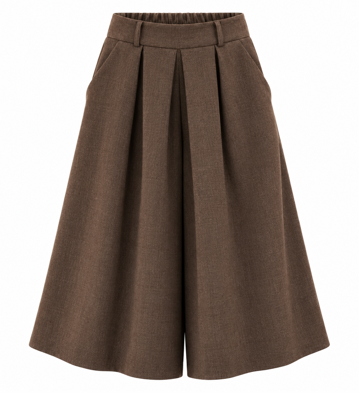Jupe culotte Inès en lainage chocolat