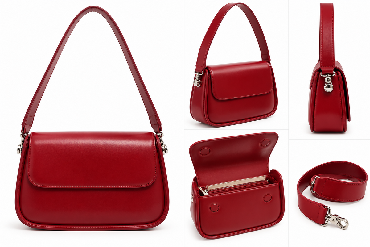 Sac à main cuir rouge bordeaux