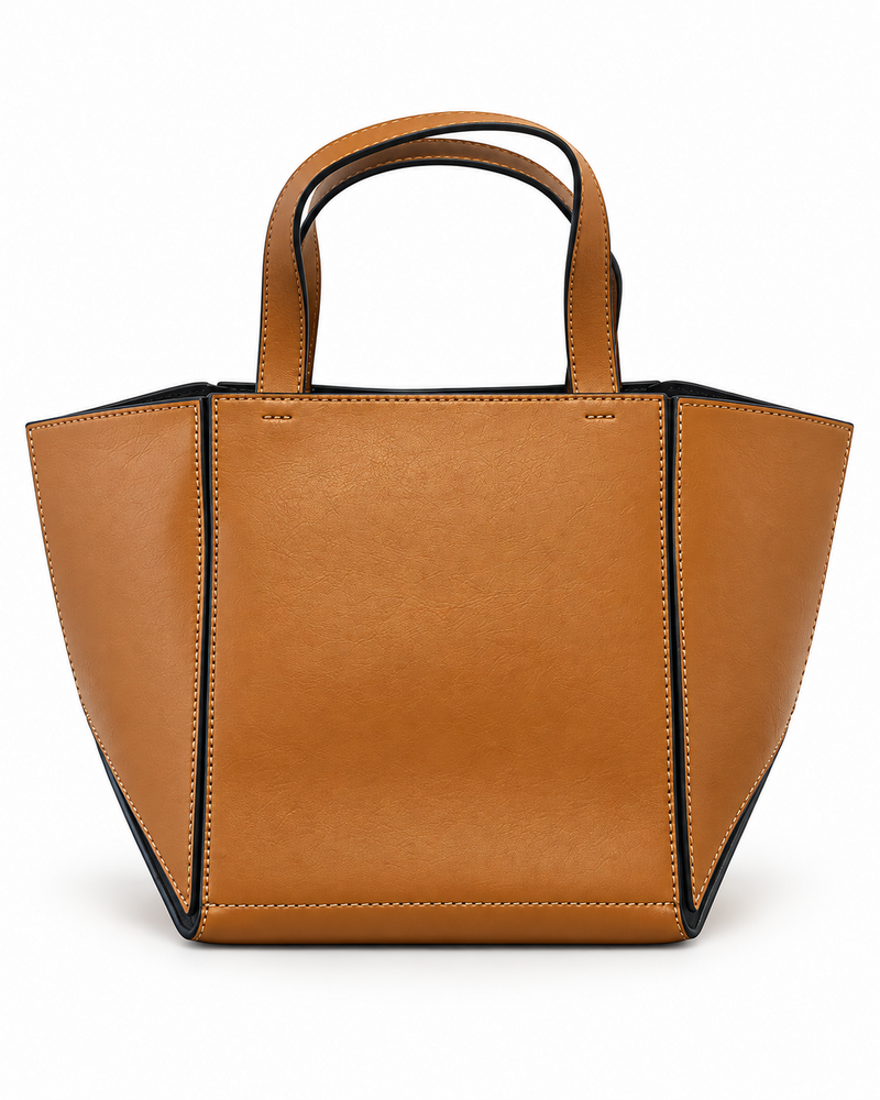 Sac Origami en cuir caramel