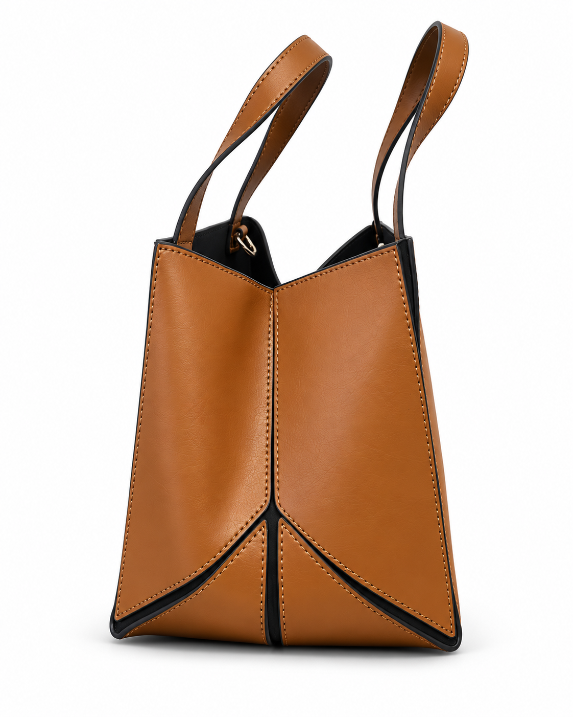 Sac Origami en cuir caramel