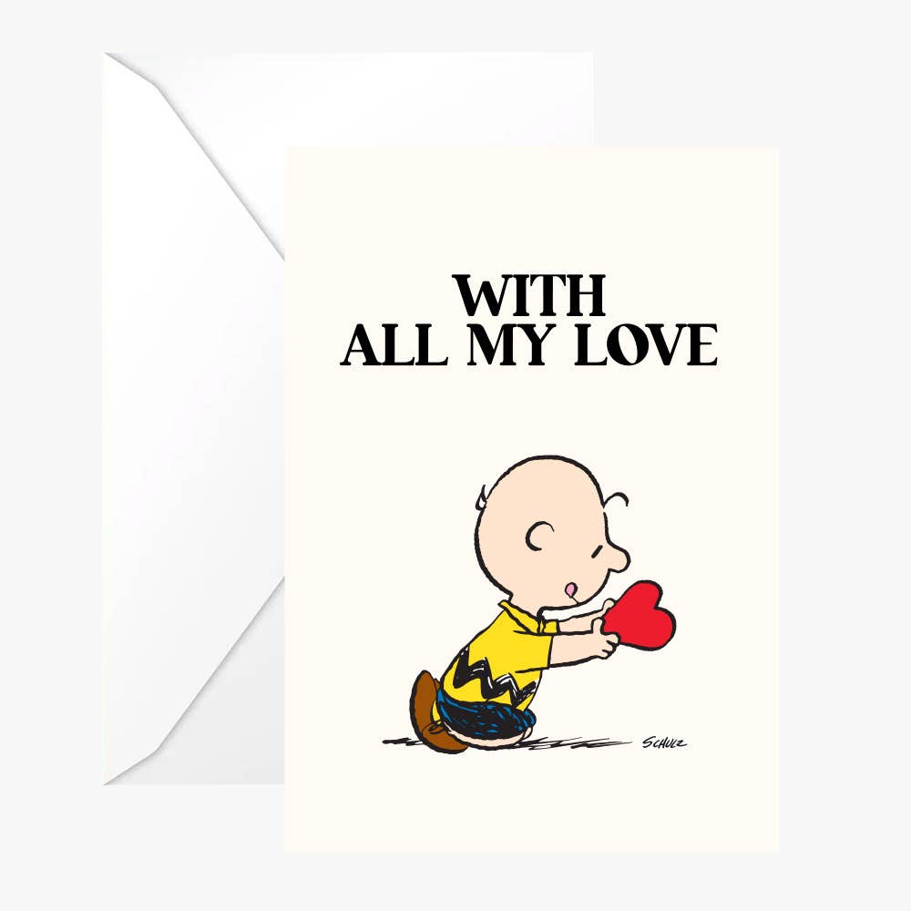 Carte double Snoopy « with all my love »