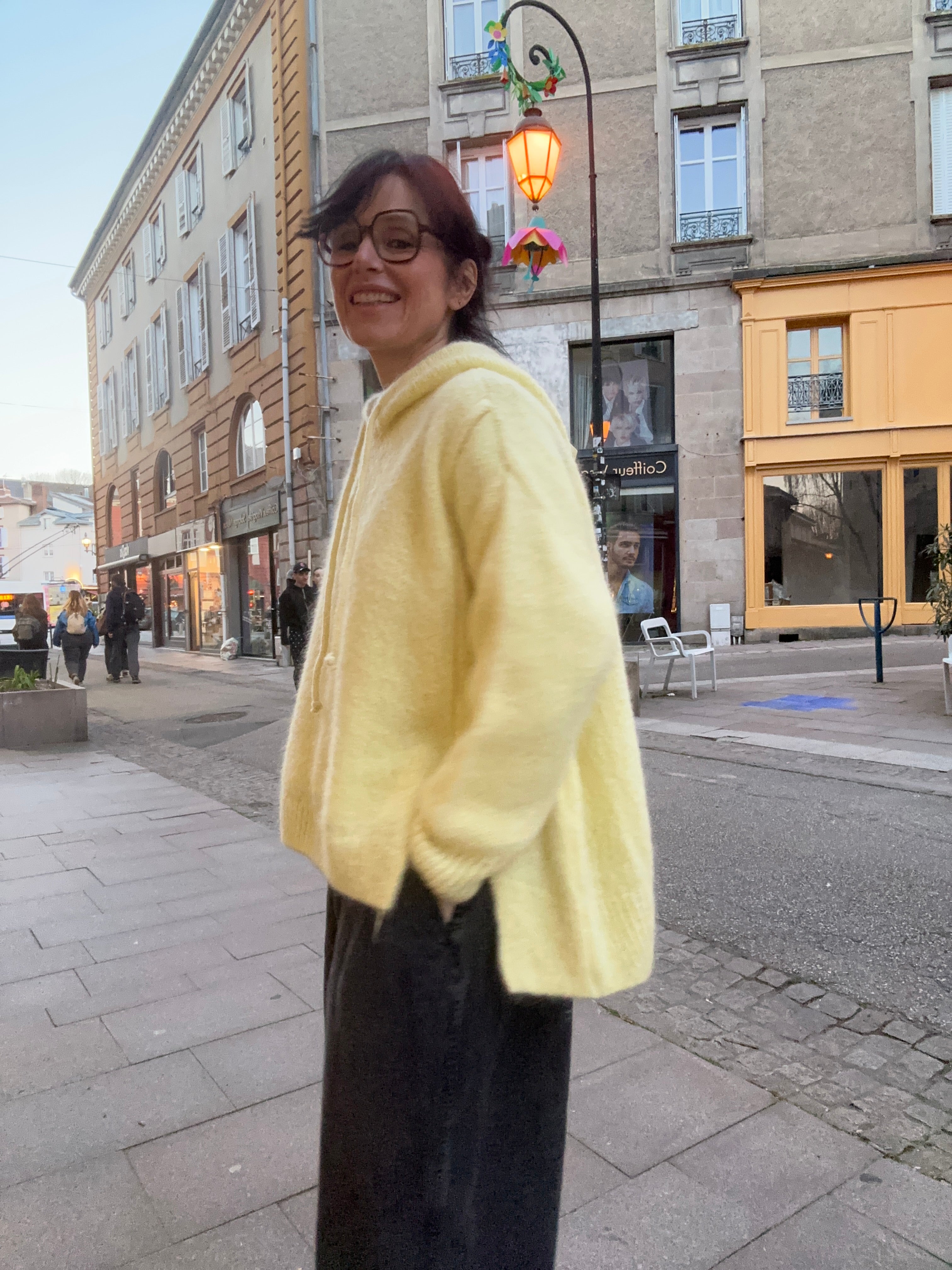 Pull à capuche en laine mohair