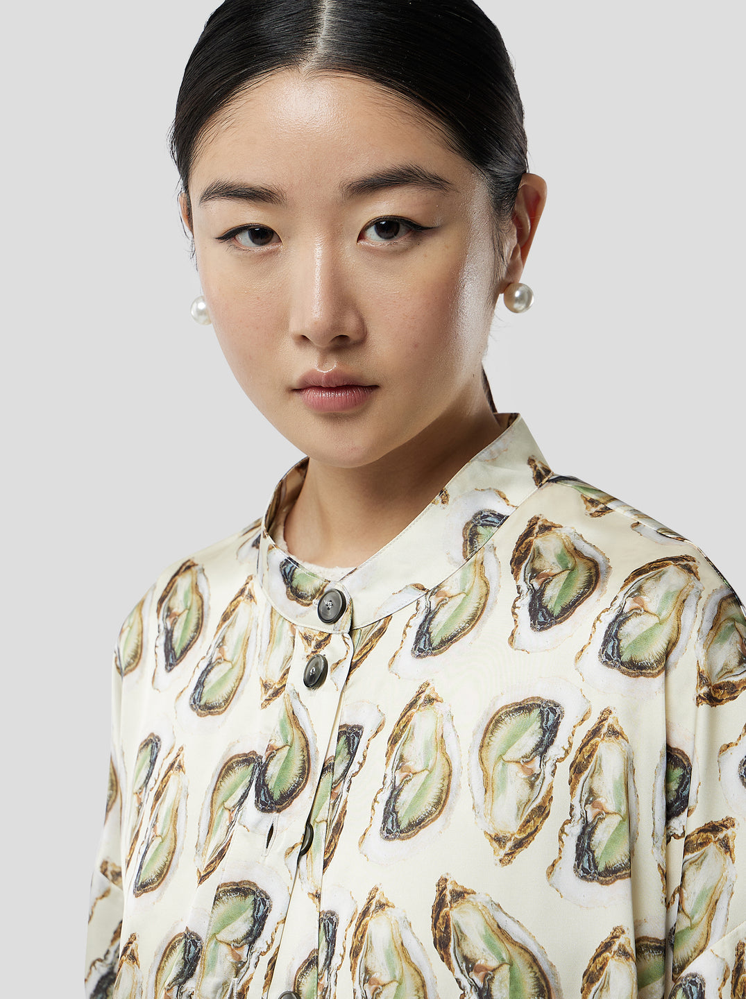 Chemise pixie en imprimé oyster lustré Heimstone