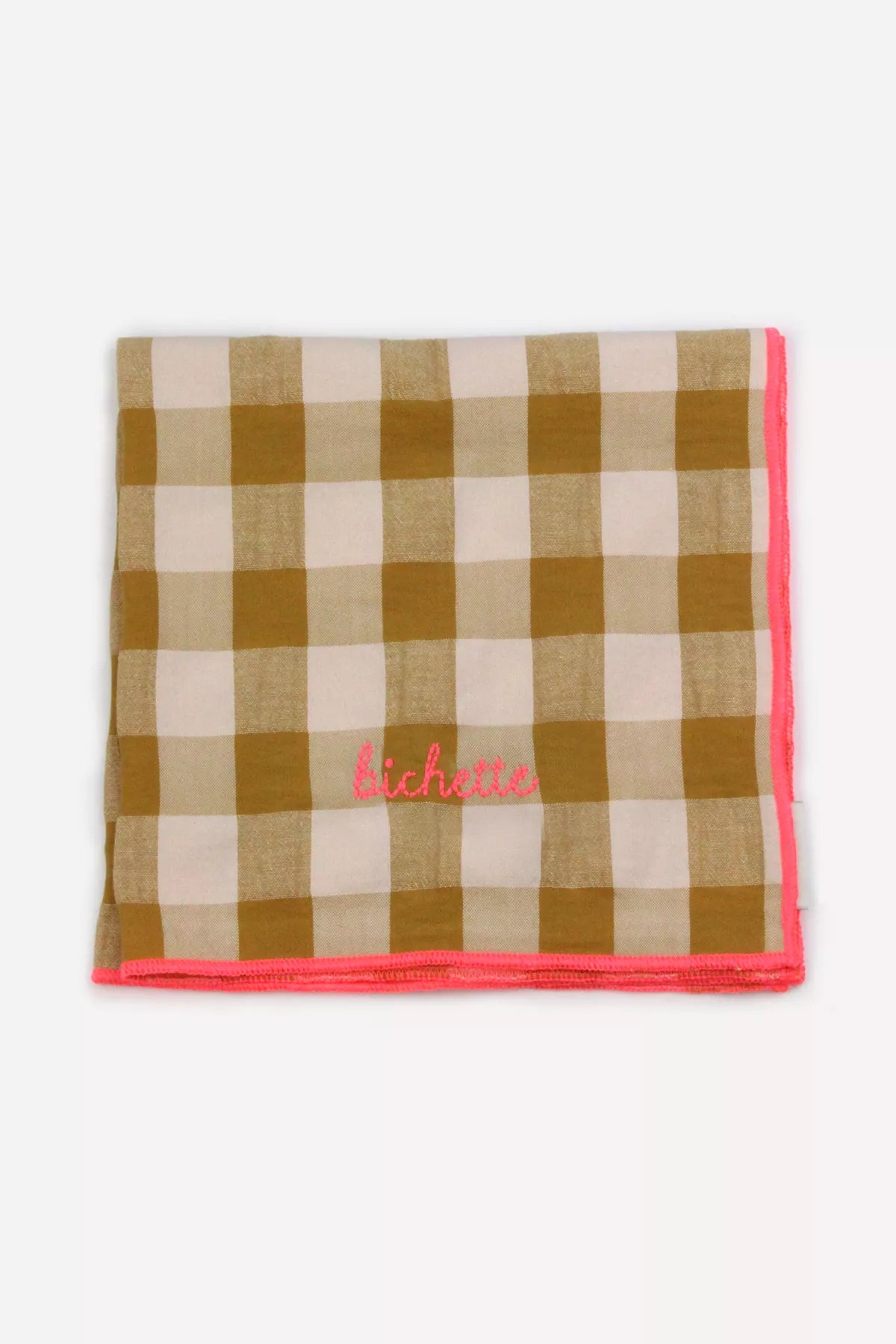 Serviette de table brodée bichette