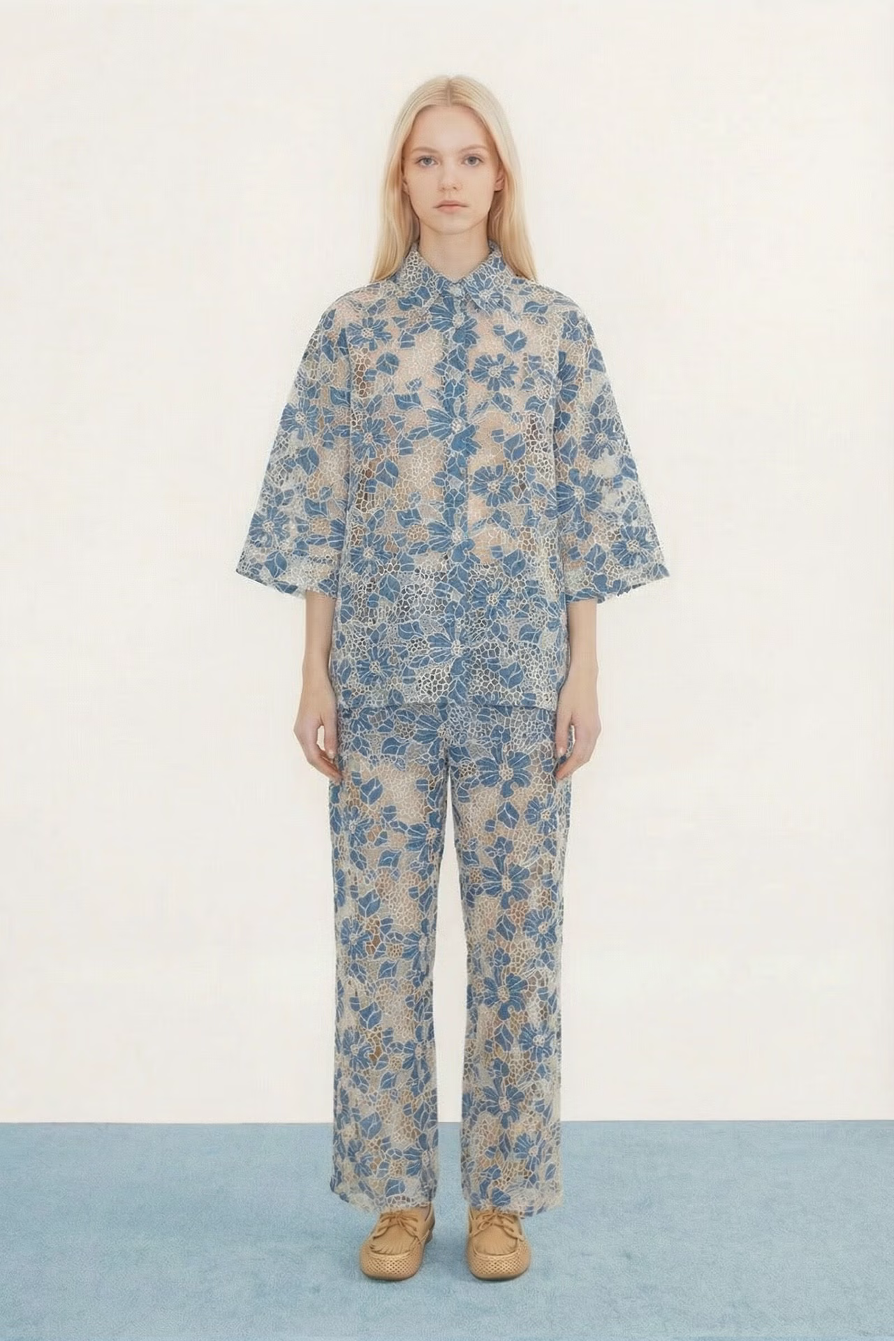 Chemise dentelle fleurs