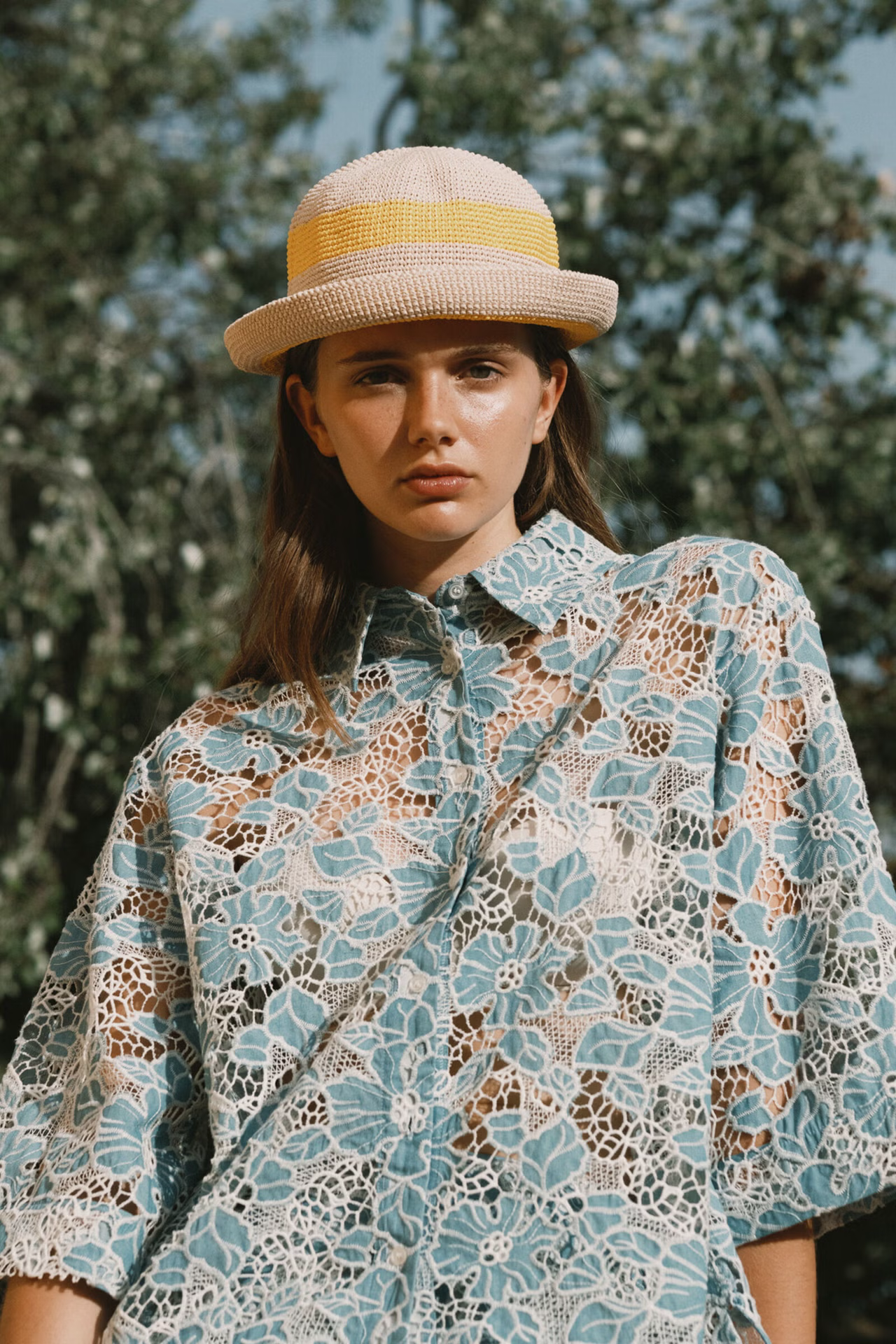 Chemise dentelle fleurs