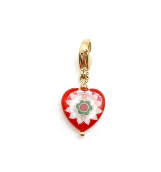 Charm perle verre millefiori pour collier