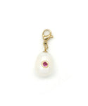 Charms petite perle strass fuchsia pour collier