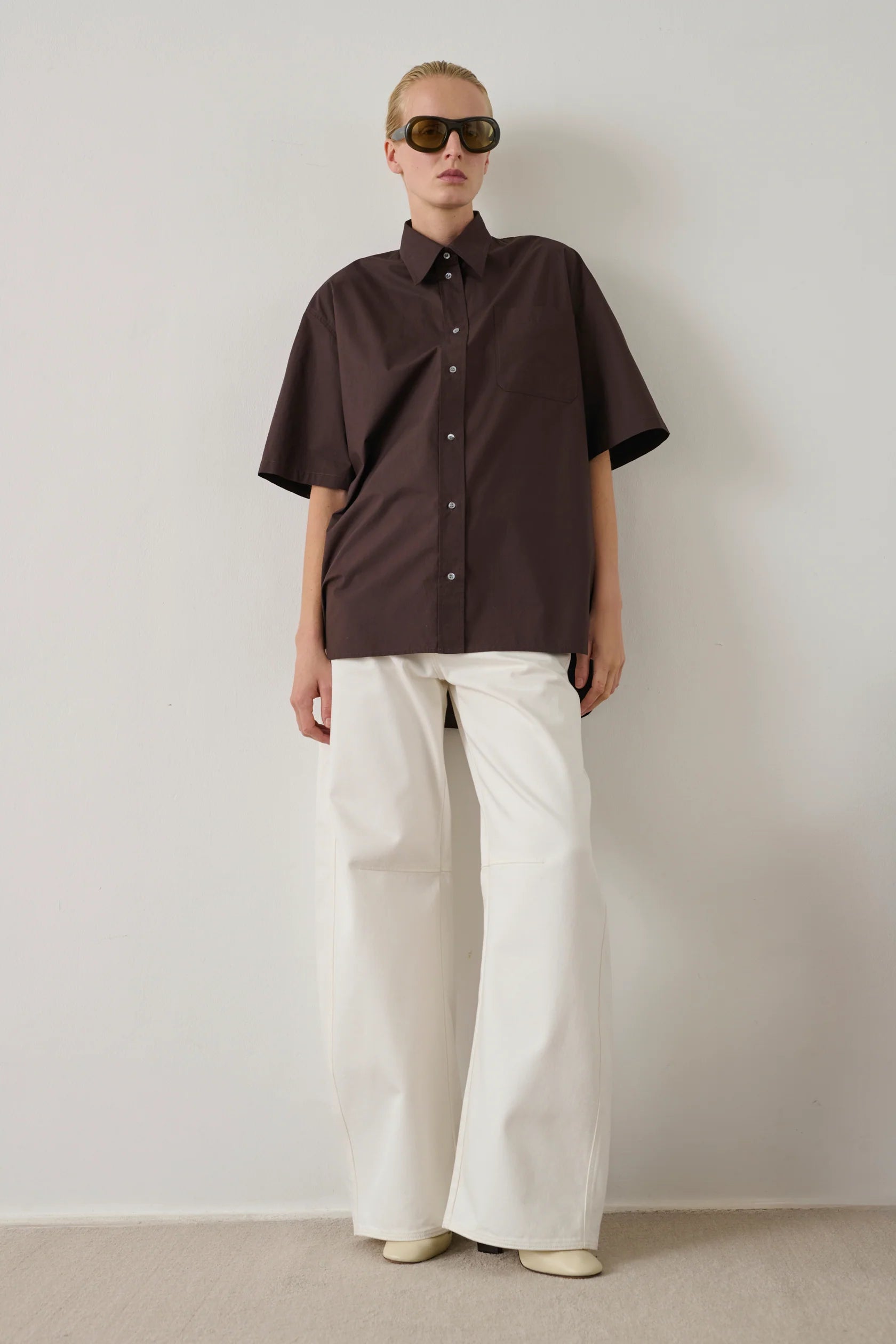 Chemise Bobbie en popeline de coton moka Soeur