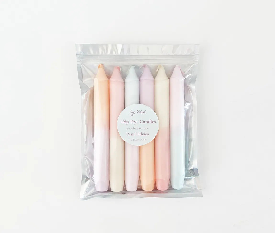 Set de 6 bougies pastel Flamingo