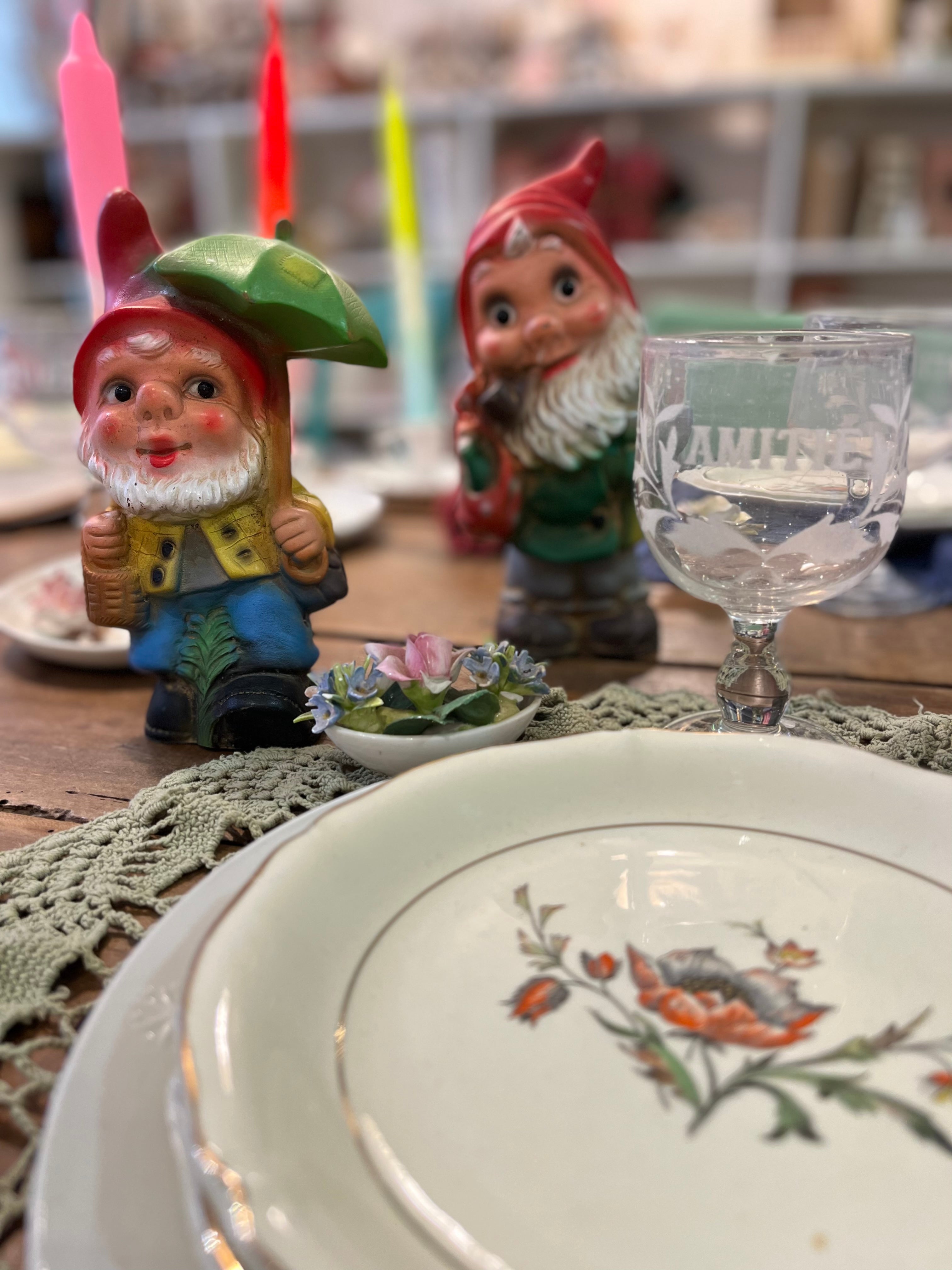 Gnome de jardin jouet allemand ancien