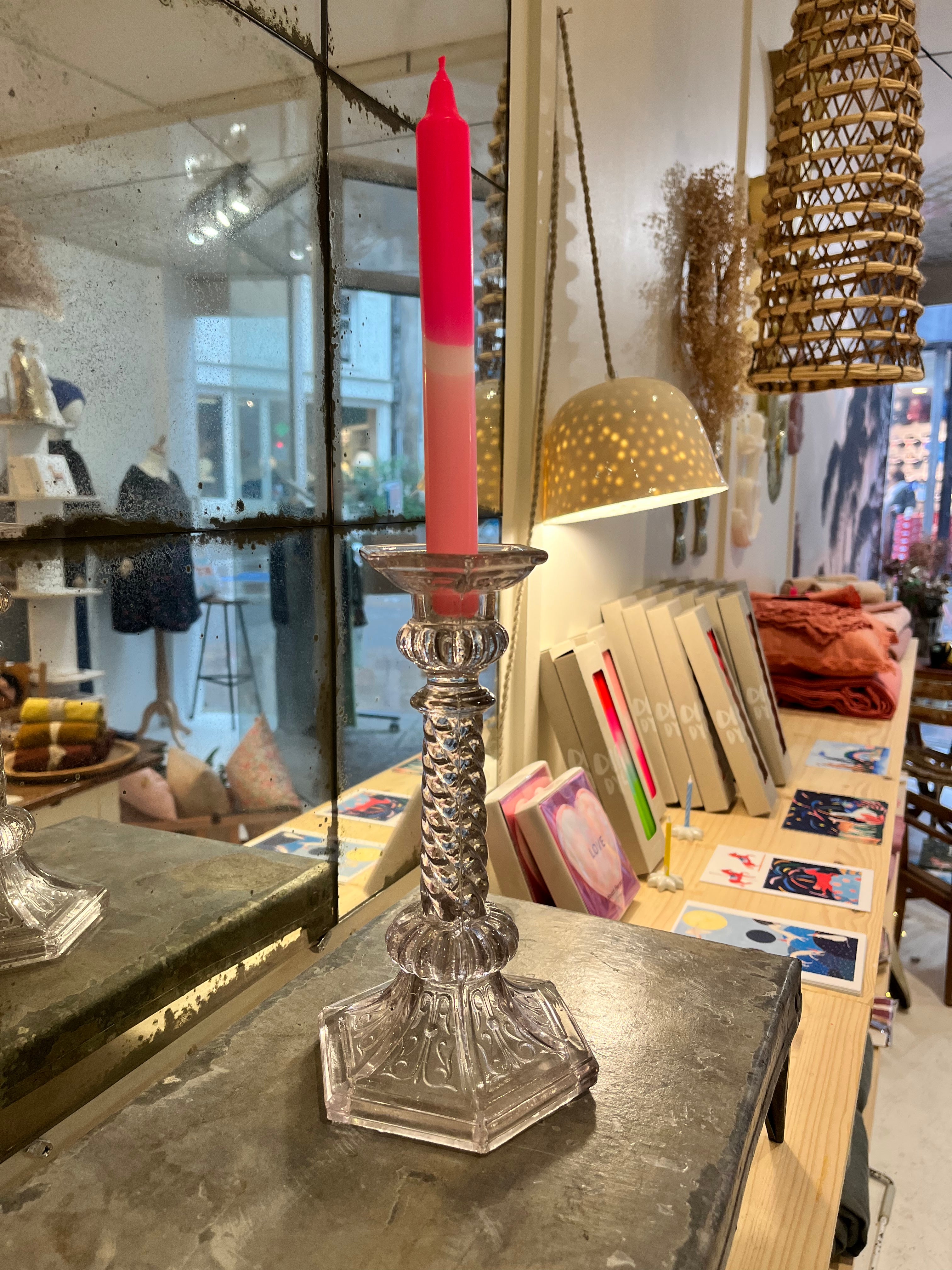 Chandelier ancien en verre taillé